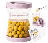 CUISITOOL Pickle Jar With Strainer Flip, 38oz Pickle Container, Pickle and Olive Hourglass Jar, Flip Pickle Jar Juice Separator Jar with Airtight Lid for Jalapeno/Gherkin, BPA Free