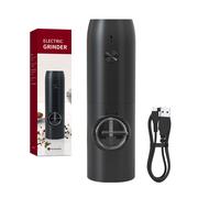 Cuisync Electric Salt and Pepper Grinder, Rechargeable Automatic Pepper Mill Grinder with LED Light, Adjustable Coarseness shakers, One-Hand Operation for Kitchen(1 Pack,Black)，KYMQ-15A