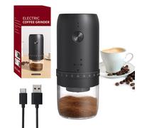 Cuisync Electric Silent Blade Coffee Grinder, 2/3 Cup Coffee Bean Capacity, Adjustable Coarse to Fine for Coffee Beans, 1800mAh Rechargeable Battery, Spices & Herbs, One Touch Push-Button Control, Bla
