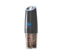 Cuisync Gravity-Fed Electric Salt and Pepper Grinder, Type-C Rechargeable, W/LED Light, One-Handed Operation, Adjustable Coarseness, Electric Salt and Pepper Mill, KYMQ-47A