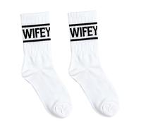 Cuixia 1 Pair Bride Socks, Bride to Be Gifts, Wifey Socks, Novelty Black Text Cotton Bachelorette Sock for Honeymoon Essentials Wedding Party Engagement Anniversary