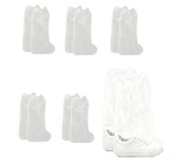 Cuixia 10 Pcs Waterproof Shoe Covers, Thickened Plastic Disposable Shoe Covers, Shoes Cover for Rain, Non Slip Outdoor Waterproof Shoe Protectors for Women Men (Clear)