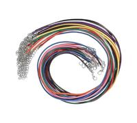 Cuixia 20pcs Waxed Leather Necklace with Clasp, Necklace Cords for Pendants, 2 Mm for Jewelry Making, Multicolor Chain with Rope Bulk for Beading Bracelet Accessory