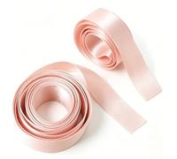 Cuixia 2Pcs Pink Satin Ribbon, Ballet Shoe Ribbons, Pink Wide Satin Pointe Shoe Laces, Soft and Durable Ballet Shoe Straps for Women Girl Stage Performance Practice