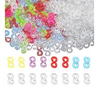 Cuixia 400 Pcs S Clips for Loom Bands, Loom Bands S Clips, Loom Band Hooks, Multicolor Rubber Band Connectors for DIY Bracelet Crafting Necklace Jewelry Making Accessories
