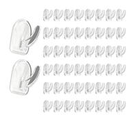 Cuixia 50Pcs Small Sticky Hooks for Hanging, Clear Adhesive Wall Hooks Heavy Duty, Plastic Damage Free Picture Hook, Transparent Strong, Mini Removable Hook for Kitchen Bathroom Door Window