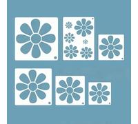 Cuixia 6Pcs Floral Stencils for Painting, Floral Stencils for Crafts Reusable, Scallop Border and Wall Stencil for DIY Crafts, Garden Fence Wood Furniture Fabrics Home Decor Crafts Canvas
