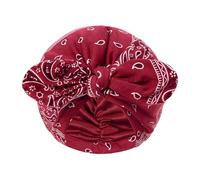 Cuixia Chemo Headwear for Women, Red Bows Satin Headscarf, Lightweight Breathable Bow Satin Lined Beanie Hair Turbans for Women UK, Silky Lined Cotton Sleeping Cap