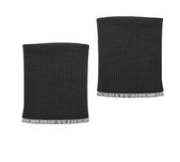 Cuixia Knit Cuff Pair for Replacement Repair, Black Cotton Fabric Elastic Cuffs, Seamless Cotton Cuff Tubular Ribbing Fabric for Pants, Coats, Sweaters, Shirts Sewing and Repairing Garment