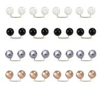 Cuixia Pearl Small Safety Pins for Clothes, Multicolored, 16pcs | Stylish Beaded Pins, Sturdy & Tarnish-Free, Easy to Open, Great for Necklines or Adding Style to Plain Cardigan