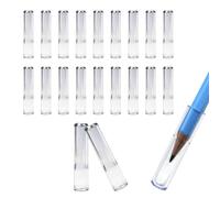 Cuixia Plastic Pencil Caps, 20 Pcs Pencil Protector Toppers Clear, Pencils Extenders for Artists, Plastic Portable Cap Protective Covers Wooden Pencils for Classroom Student School Office