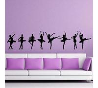 CUIXIAOQI Ballet dancer - vinyl wall sticker, suitable for a dance studio or girl's bedroom, expressing an artistic and elegant theme., black and white wall sticker 21 x 94 cm