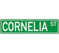 CUIYMXSC Cornelia ST Tin Sign Gifts for Women Outdoor Aluminum Metal Sign Road Signs Woman Cave Street Signs 16"" x 4""-Green