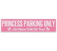 CUIYMXSC Princess Parking Only All Others Will Be Toad Aurora Pink Street Sign Pink Vintage Metal Tin Sign Girl's Room Decor 16 x 4 Inch Wall Art Iron Poster for Home Farmhouse Bar Cafe Garage