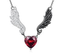 Cujiesp Angel Devil 925 Sterling Silver Gothic Jewelry Gothic Gifts for Women Sterling Silver Cubic Zirconia Necklaces