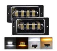 Cujjsrwp 2Pcs/Pair For Lada 2110-2117 Waterproof 3000K 6000K White Amber For Led Fog Light Passing For Kamaz For Vaz 2114 Fog Lamp(Plastic-double)