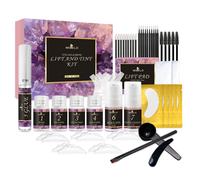 CUJMH Professional At-Home Eyelash and Eyebrow Perm Kit with Keratin Correction Lasts 30 Days Complete Set Includes Tint and Tools Multi-color
