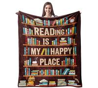CUJUYO Book Lovers Gifts Blanket - Librarian Gifts Throw Blankets 60"x50" - Book Club Gifts for Reading Lover Bookish - Literary Gift Ideas - Best Bookworm Gifts on Birthday Christmas Graduation