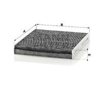 MANN-FILTER CUK 2545 Cabin Air Filter - Pollen Filter with Activated Carbon - for Cars + Transporters