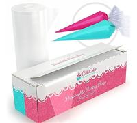 CukkiCakes 100pcs 18'' Large Disposable Piping Bags - Icing Bags 100% Recyclable - Pastry Bag with Extra Thick Layer (0.08mm) for Cake Decoration