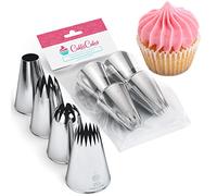CukkiCakes 4pcs Large Piping Nozzles Set (849, 869, 829, 808) Icing Nozzles, Piping Tips for Decorating Cakes, Cupcakes - Compatible with Piping Bags - Made in Korea