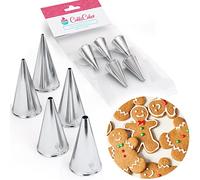 CukkiCakes 5pcs Writing Piping Nozzles Set (1, 2, 3, 4 & 5) Icing Nozzles, Piping Tips for Decorating Cookies, Cakes, Cupcakes - Compatible with Piping Bags - Made in Korea