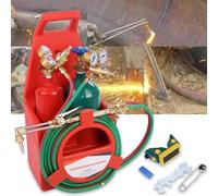cukoekim Oxy Acetylene Torch Kit, Gas Welding Cutting Tool with Long Pipe Brass Nozzle and Gauge Regulator, Professional Oxygen ＆ Acetylene Welding Cutting Torch Kit for Maintenance, Repair, Engrav