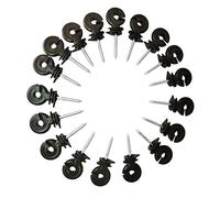 Cukol 20 pcs Electric Fence Insulators Screw, Farm Wire Mesh Screw in Ring Insulators Post for Ropes, Wires and Strands Black