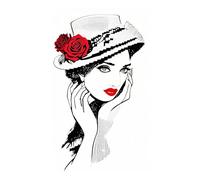 cukol cukol Beauty Lady 11ct Stamped Cross Stitch Kits for Adults, 12x12 in