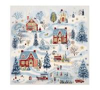 cukol cukol Christmas 11ct Cross Stitch, 11 Count Counted Stamped Pre Printed Cross Stitch Embroidery Kits for Adults Beginners Starter, Advanced Easy Snow Crossstitch Set Needlepoint 14x14 in