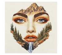 cukol cukol Cross Stitch Kits for Adults - 11CT Beautiful Lady Pre Printed Stamped Cross-Stitch Patterns, Advanced Beginners Embroidery Kit, 12x12 Inch Crossstitch Crafts for Wall Decor or Mum Gifts