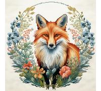 cukol cukol Cross Stitch Kits for Adults - 11CT Fox Pre Printed Stamped Cross-Stitch Patterns, Advanced Beginners Embroidery Kit, 14x14 Inch DIY Crossstitch Crafts for Wall Decor or Mum Gifts