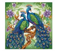 cukol cukol Cross Stitch Kits for Adults - 11CT Peacock Pre Printed Stamped Cross-Stitch Patterns, Advanced Beginners Embroidery Kit, 18x18 Inch DIY Crossstitch Crafts for Wall Decor or Mum Gifts