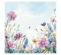 cukol cukol Cross Stitch Kits for Adults - 12x12 in Easy Washable Pre Printed Pattern, Advanced 11CT Stamped Embroidery Fabric, Wild Flower Design Fit for DIY Home Decor, Mum Gifts & Stress Relief