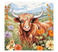cukol cukol Cross Stitch Kits for Adults - 18x18 in Easy Washable Pre Printed Cow Pattern, Advanced 11CT Stamped Beginner Embroidery Fabric, Fit for DIY Home Decor, Mum Gifts & Stress Relief