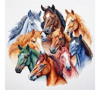 cukol cukol Cross Stitch Kits for Adults - 18x18 in Easy Washable Pre Printed Horse Pattern, Advanced 11CT Stamped Beginner Embroidery Fabric, Fit for DIY Home Decor, Mum Gift & Stress Relief