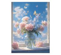 cukol cukol Flower 11ct Stamped Cross Stitch Kits for Adults, 14x18 in