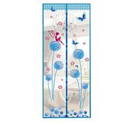 Cukol Door Screens for Keeping Out Flies, Double Magnetic Fly Screens for Patio Doors, French Insect Door Net Fly Screen Curtain Mesh, Fly Nets for Doors Cover Nets with Magnets 90x210cm（Blue）