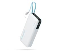 CUKTECH 45W Power Bank, 20000mAh Portable Charger with Built in USB C Cable, Fast Charging Battery Pack with 3 Output 2 Input for iPhone16 Series, Samsung, Pixel, iPad and More (White)