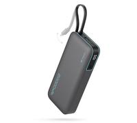 CUKTECH 45W Power Bank, 20000mAh Portable Charger with Built in USB C Cable, Fast Charging Battery Pack with 3 Output 2 Input for iPhone16 Series, Samsung, Pixel, iPad and More (Black)