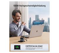 CUKTECH USB C 100W charger, 3 Ports GaN III and PPS PD3.0 fast charger for MacBook Air/Pro AD1003 Color: Black