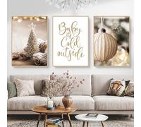 CULASIGN Christmas Poster Set, Winter Pictures, Christmas Tree, Snowman Wall Art Wall Pictures, Living Room, Bedroom Wall Decoration, without Frame (DEF, 40 x 50 cm)