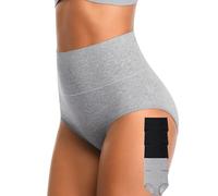 CULAYII Tummy Control Underwear Womens High Waisted Cotton Panties Breathable Full Coverage Postpartum Ladies Briefs, Multicoloured D - 5 Pack, XL