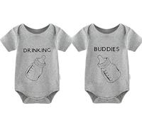 culbutomind Baby Twin Bodysuit Drinking Buddies Funny baby Shower Twin boy girl matching outfits twins Clothes