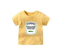 culbutomind Baby Twins Bodysuit Yummz Tomato Ketchup Newborn Baby Cute Romper Unisex Outfit (Yellow-T, 18-24 Months)