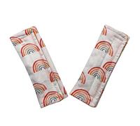 Culclendy Baby Car Seat Neck Cover, Car Seat Strap Cover, Seat Belt Cushions Pads, Shoulder Strap Protectors, Reversible Pram Harness Covers in Minky Floral, Baby Neck Pad Protector, Rainbow