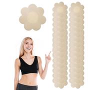 CULEB 100Pcs Disposable Nipple Covers, Women Breathable Invisible Sticker, Invisible Adhesive Nipple Covers, Nipple Cover, Ultrathin Self-Adhesive Waterproof for Women Girls (Flower)