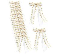 CULEB Pack of 12 Car Bows Wedding Car Decoration Wedding Car Bow with Heart-Shaped Lace, Wedding Decoration Ribbon for Car Decoration, Christmas, Party