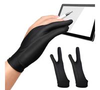 CULEO Graphic Tablet Gloves, 2-Piece, Black, Medium, Anti-Accidental Touch, Painting & Sketching