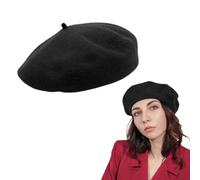 CULEO Women's Berets,Black Beret Retro Casual Hundred Round Top Painter's Hat Beret